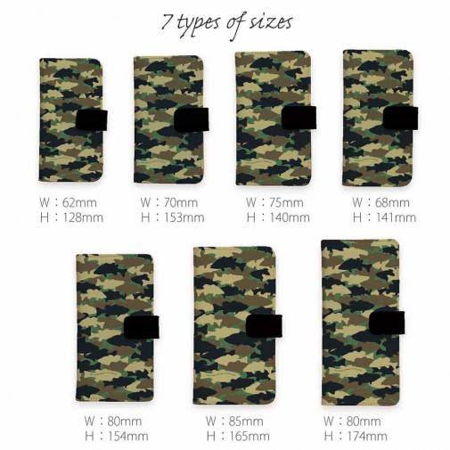 【手帳型】HEDGEHOG STUDIO　迷彩柄　ブラックバス　ウッドランド