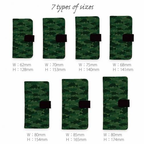 【手帳型】HEDGEHOG STUDIO　迷彩柄　ブラックバス　ウォーターメロン