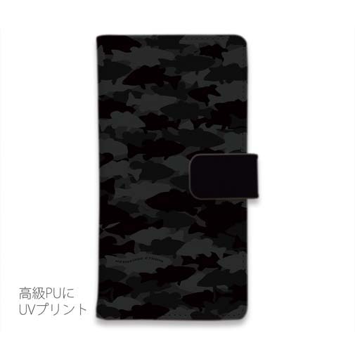 【手帳型】HEDGEHOG STUDIO　迷彩柄　ブラックバス　ニンジャ