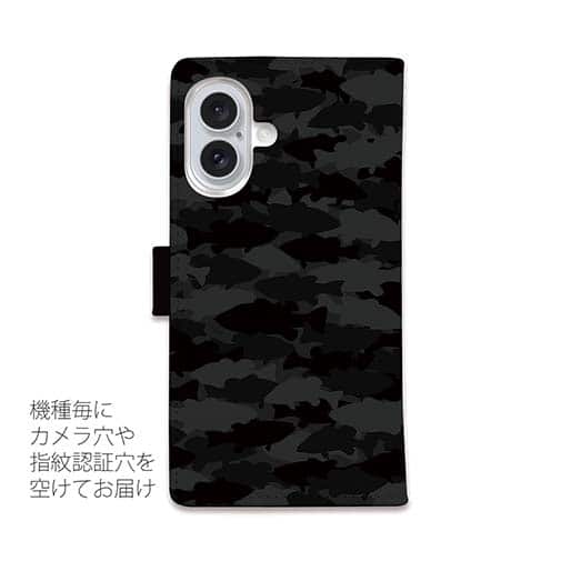 【手帳型】HEDGEHOG STUDIO　迷彩柄　ブラックバス　ニンジャ