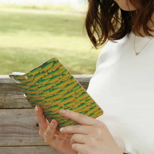 【手帳型】HEDGEHOG STUDIO　迷彩柄　ブラックバス　ホットタイガー