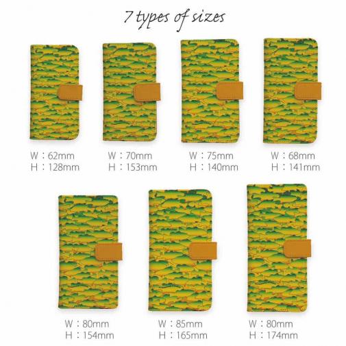 【手帳型】HEDGEHOG STUDIO　迷彩柄　ブラックバス　ホットタイガー