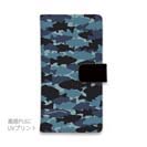 【手帳型】HEDGEHOG STUDIO　迷彩柄　ブラックバス　ナチュラルプロブルー