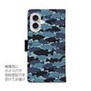 【手帳型】HEDGEHOG STUDIO　迷彩柄　ブラックバス　ナチュラルプロブルー