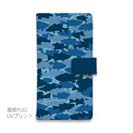 【手帳型】HEDGEHOG STUDIO　迷彩柄　ブラックバス　スカイブルー