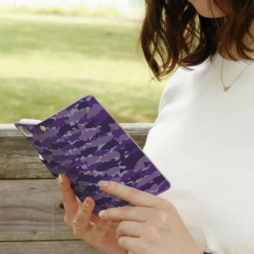 【手帳型】HEDGEHOG STUDIO　迷彩柄　ブラックバス　エドムラサキ