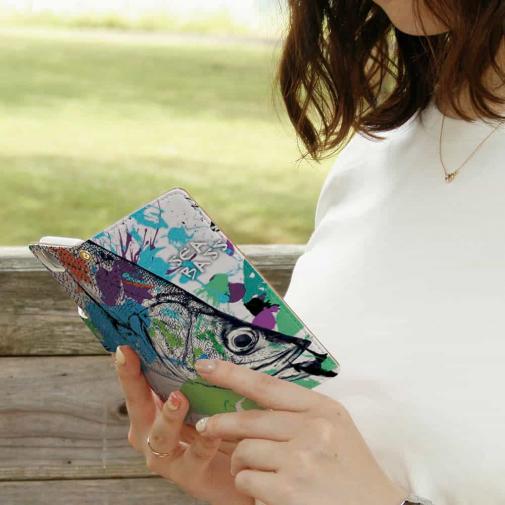 【手帳型】シーバス(ヒラスズキ)　ペンキペイント