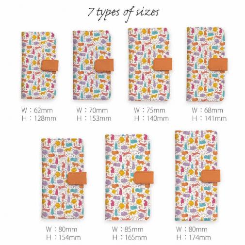 【手帳型】毛糸と猫のシームレスパターン　パート3