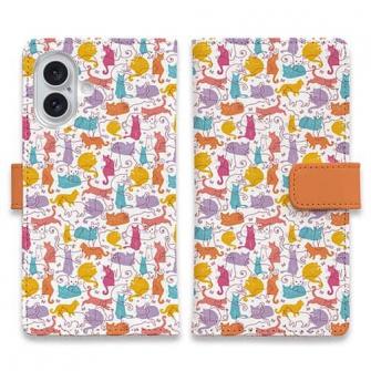 【手帳型】毛糸と猫のシームレスパターン　パート3