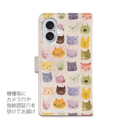 【手帳型】暖かい猫の顔