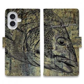 【手帳型】クロダイ(チヌ)墨絵風