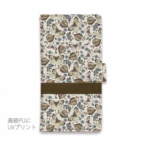 【手帳型】ビンテージなバタフライ(蝶)