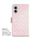 【手帳型】花のシームレスパターン　ピンク