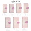 【手帳型】花のシームレスパターン　ピンク