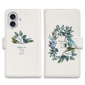 【手帳型】水彩で描いた花とハーブ