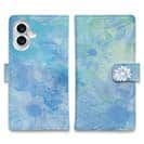 【手帳型】ウォーターフラワー　ブルー