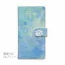 【手帳型】ウォーターフラワー　ブルー
