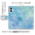 【手帳型】ウォーターフラワー　ブルー
