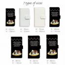 【手帳型】マダイ&イカ　ブラック&ホワイトバージョン