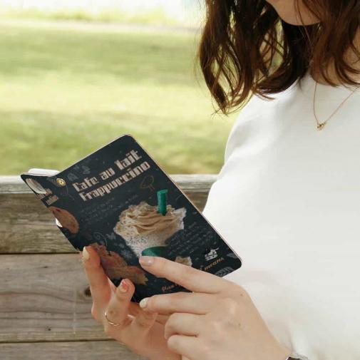 【手帳型】カフェオレフラペチーノ英語バージョン