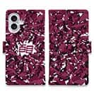 【手帳型】あかり　百目ロゴ　迷彩ワインレッド