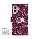 【手帳型】あかり　百目ロゴ　迷彩ワインレッド