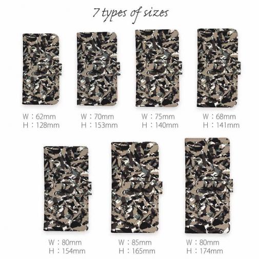 【手帳型】あかり　百目ロゴ　迷彩オールドブラウン