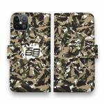 【手帳型】百目ロゴ　迷彩ネイビーブラウン