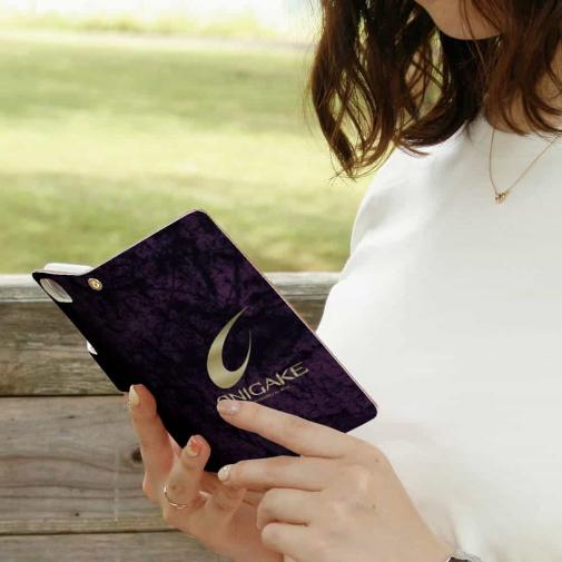 【手帳型】鬼掛　黒刃(くろやいば)　ダークマゼンタ