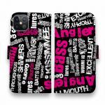 【手帳型】BASS テキストデザイン　ショッキングピンク