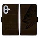 【手帳型】ブラックバス釣り　革風デザイン