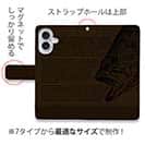 【手帳型】ブラックバス釣り　革風デザイン