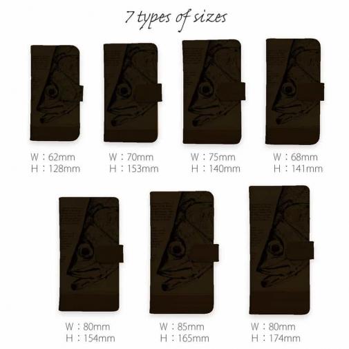 【手帳型】シーバス(スズキ)釣り　革風デザイン