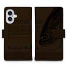 【手帳型】オナガ　革風デザイン