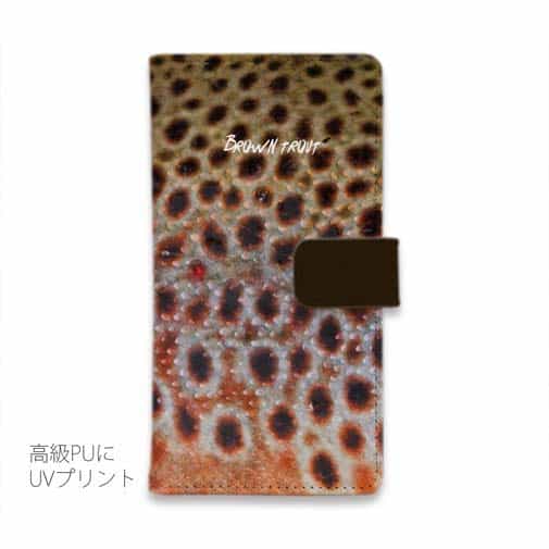 【手帳型】ブラウントラウト柄
