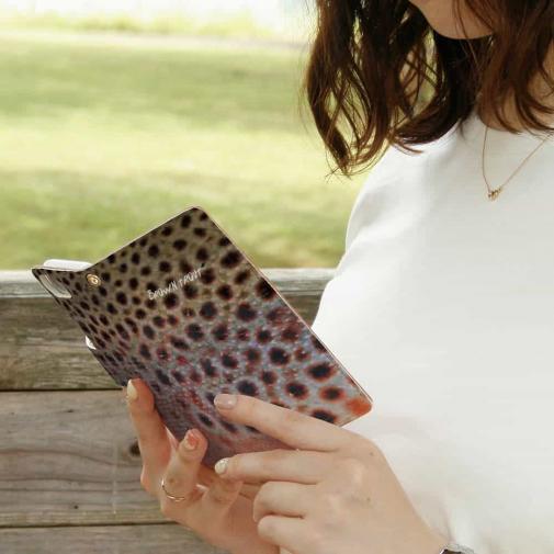 【手帳型】ブラウントラウト柄