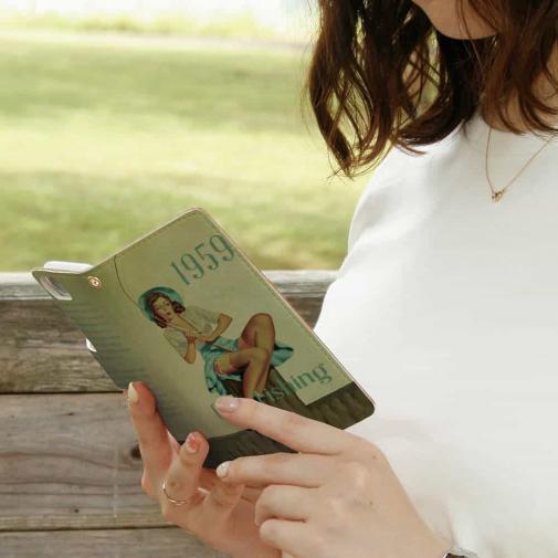 【手帳型】Gone Fishing ビンテージバージョン