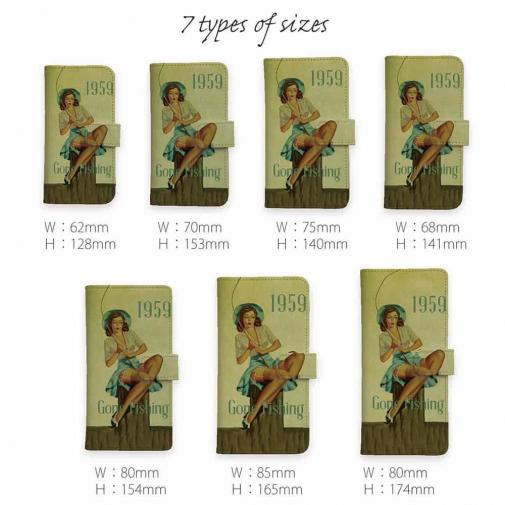 【手帳型】Gone Fishing ビンテージバージョン