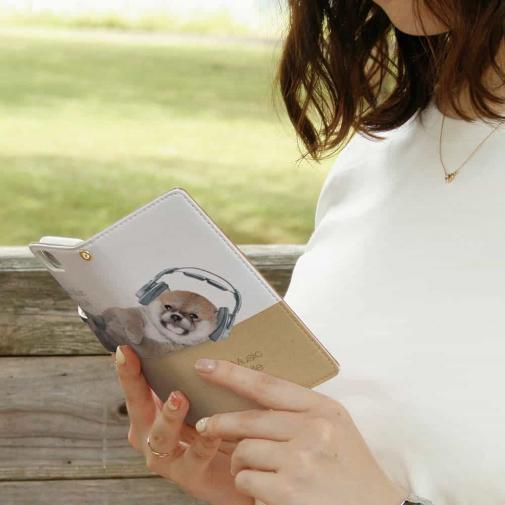 【手帳型】柴子犬だってNo Music No Life