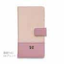 【手帳型】レザー風リボン&ショルダーストラップ　ライトピンク