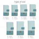 【手帳型】レザー風リボン&ショルダーストラップ　サックス