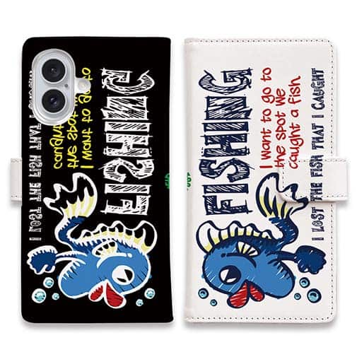 【手帳型】【釣りざんまい】ヘンテコなサカナくん