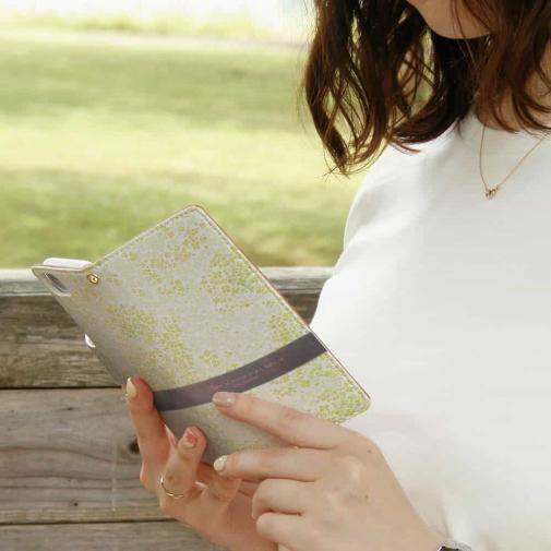 【手帳型】菜の花　雲の向こうは、いつも青空　イエロー