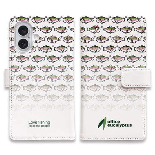 【手帳型】【eucalyptus】グレ鱒 ホワイト