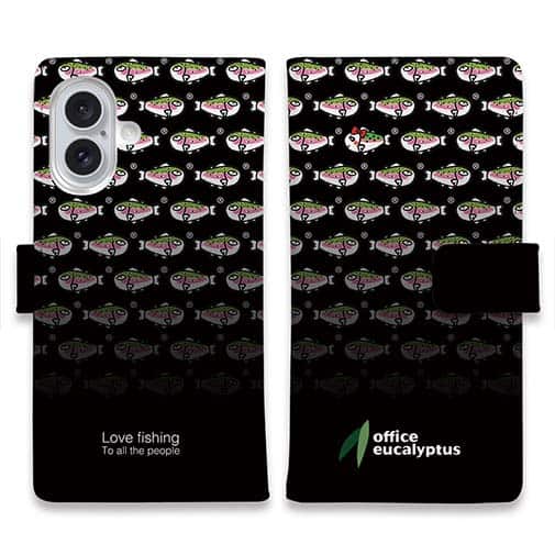 【手帳型】【eucalyptus】グレ鱒 ブラック