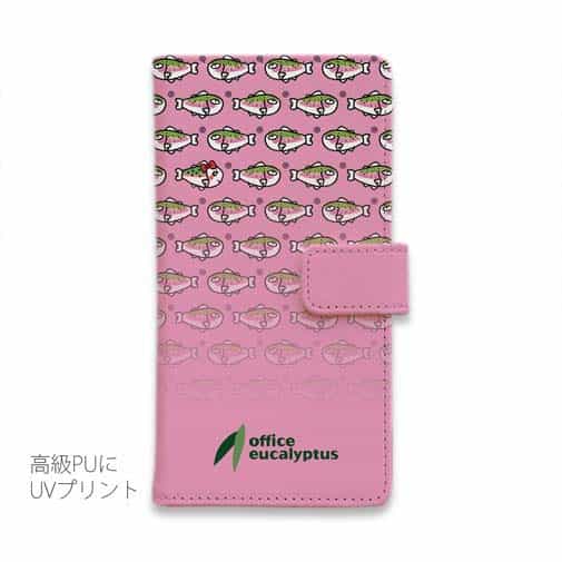 【手帳型】【eucalyptus】グレ鱒　ピンク