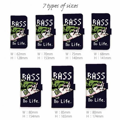 【手帳型】【釣りざんまい】ドット絵のブラックバス