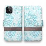 【手帳型】紫陽花(あじさい)　ブルー