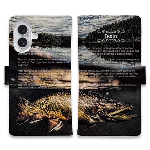 【手帳型】ブラウントラウト アメコミ風デザイン