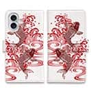 【手帳型】タトゥー風昇り鯉　レッド&ホワイト